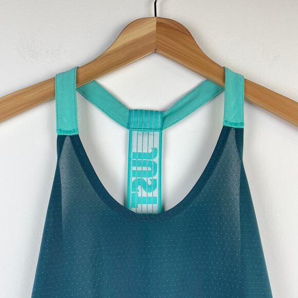 Nike Elastika Elevate Training Tank Top Spell Out Racerback Teal Green - XS - Picture 4 of 8
